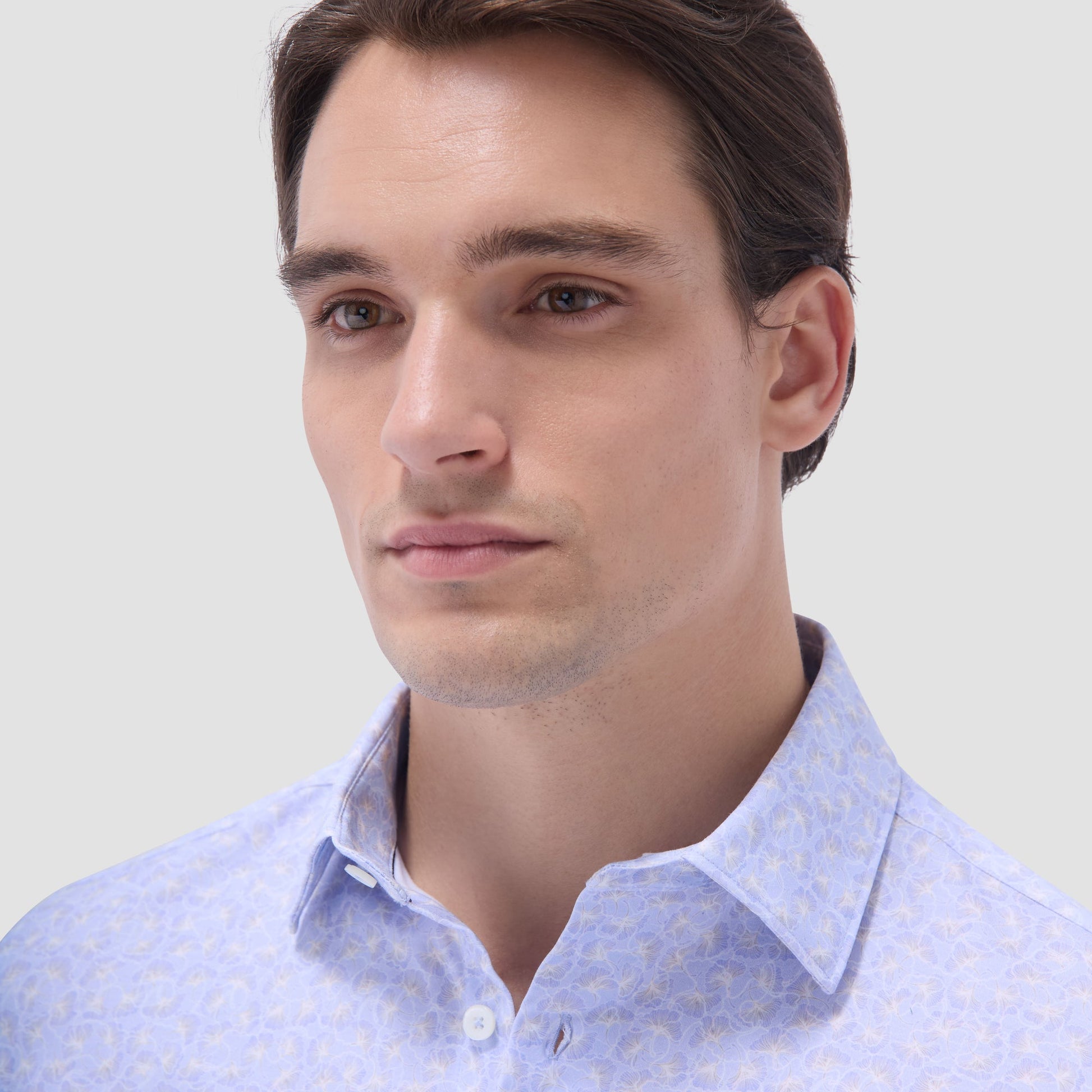 Bugatchi James Floral OoohCotton® Shirt Sky