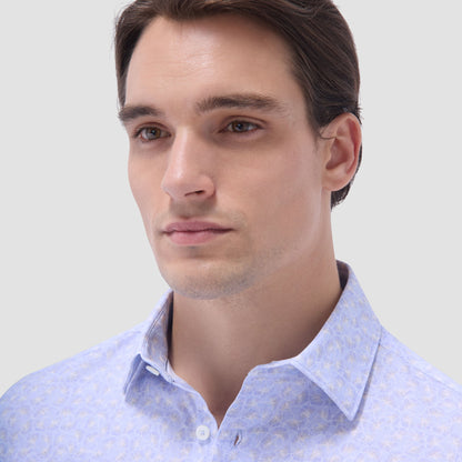 Bugatchi James Floral OoohCotton® Shirt Sky