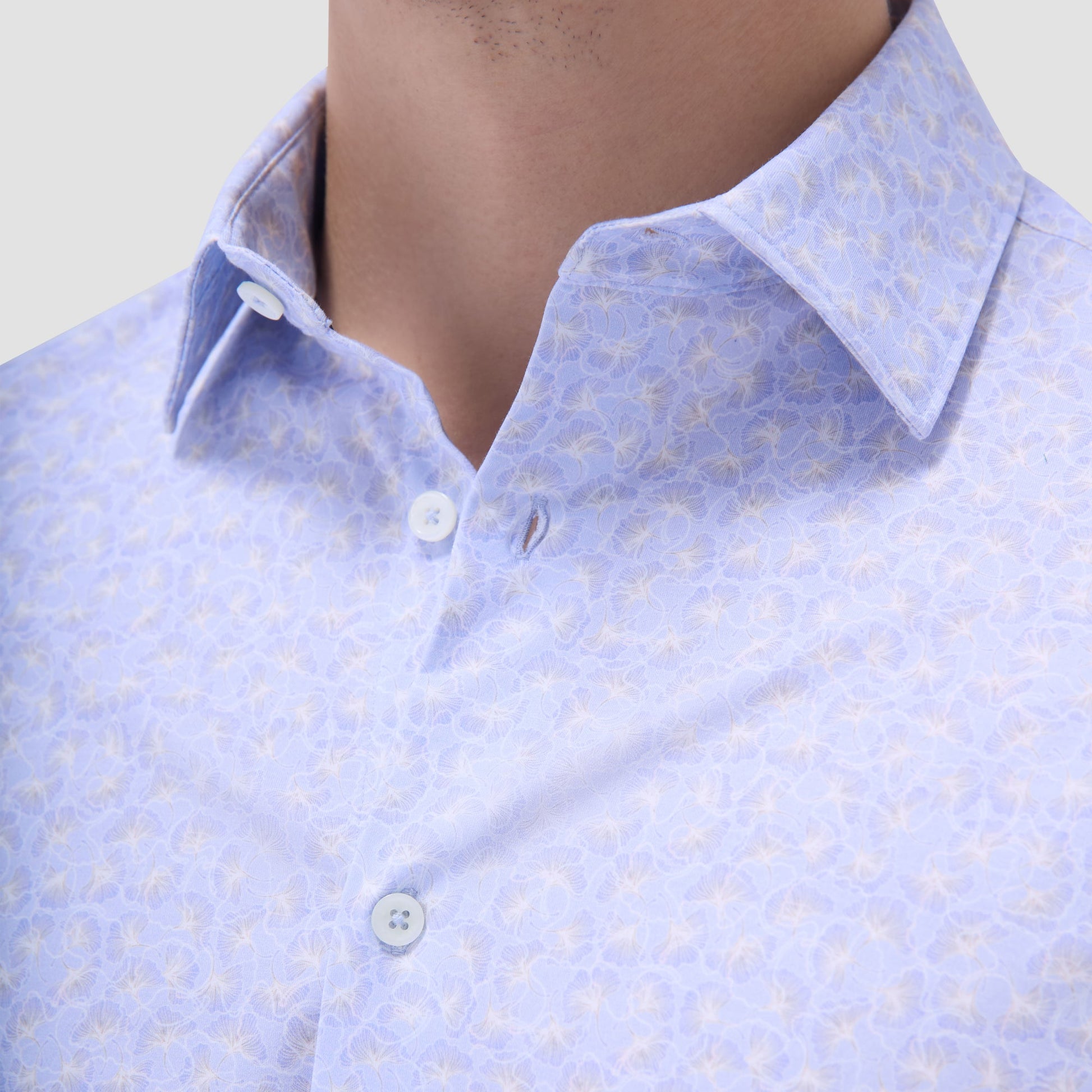 Bugatchi James Floral OoohCotton® Shirt Sky