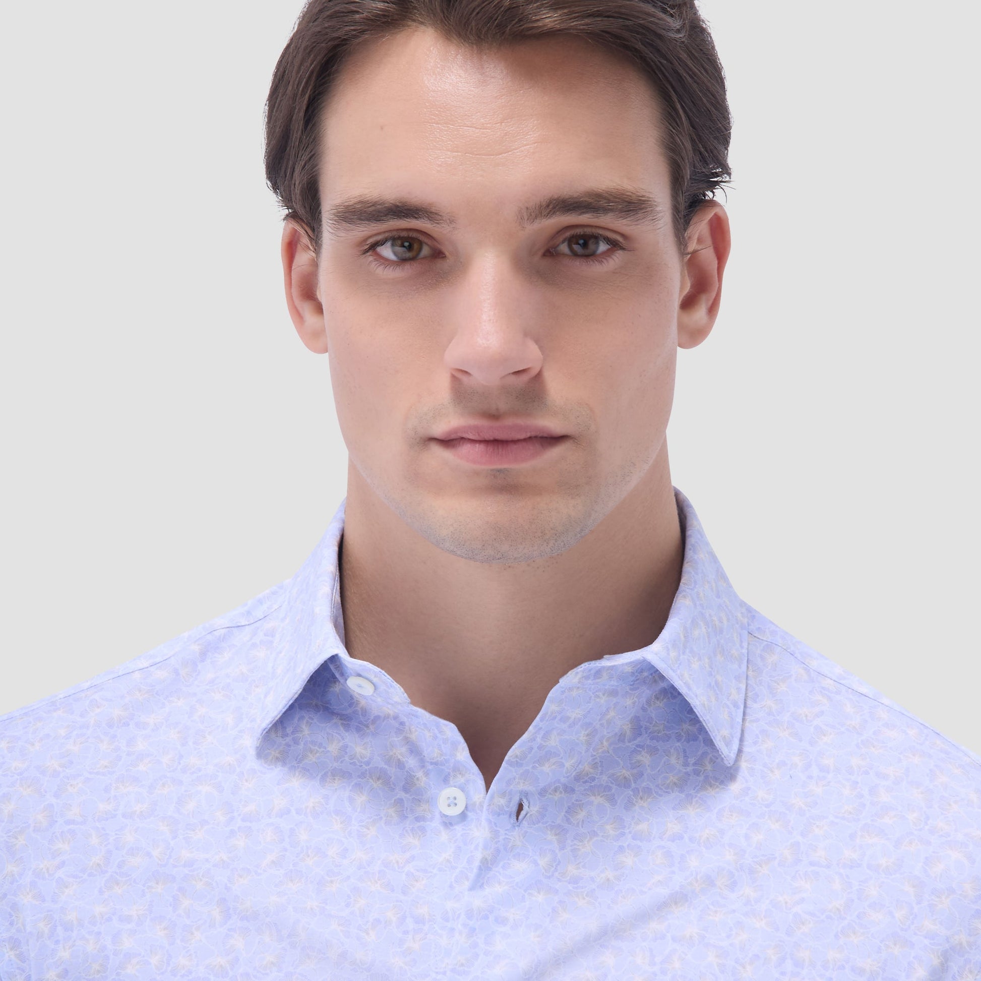 Bugatchi James Floral OoohCotton® Shirt Sky
