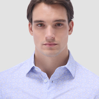 Bugatchi James Floral OoohCotton® Shirt Sky