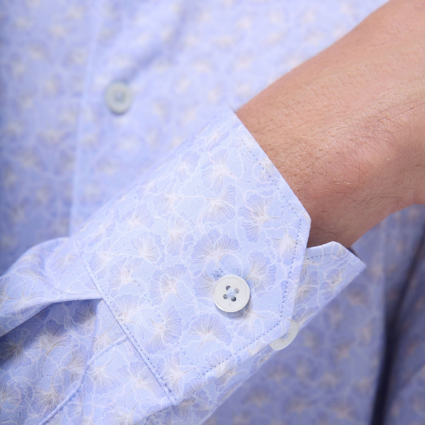 Bugatchi James Floral OoohCotton® Shirt Sky