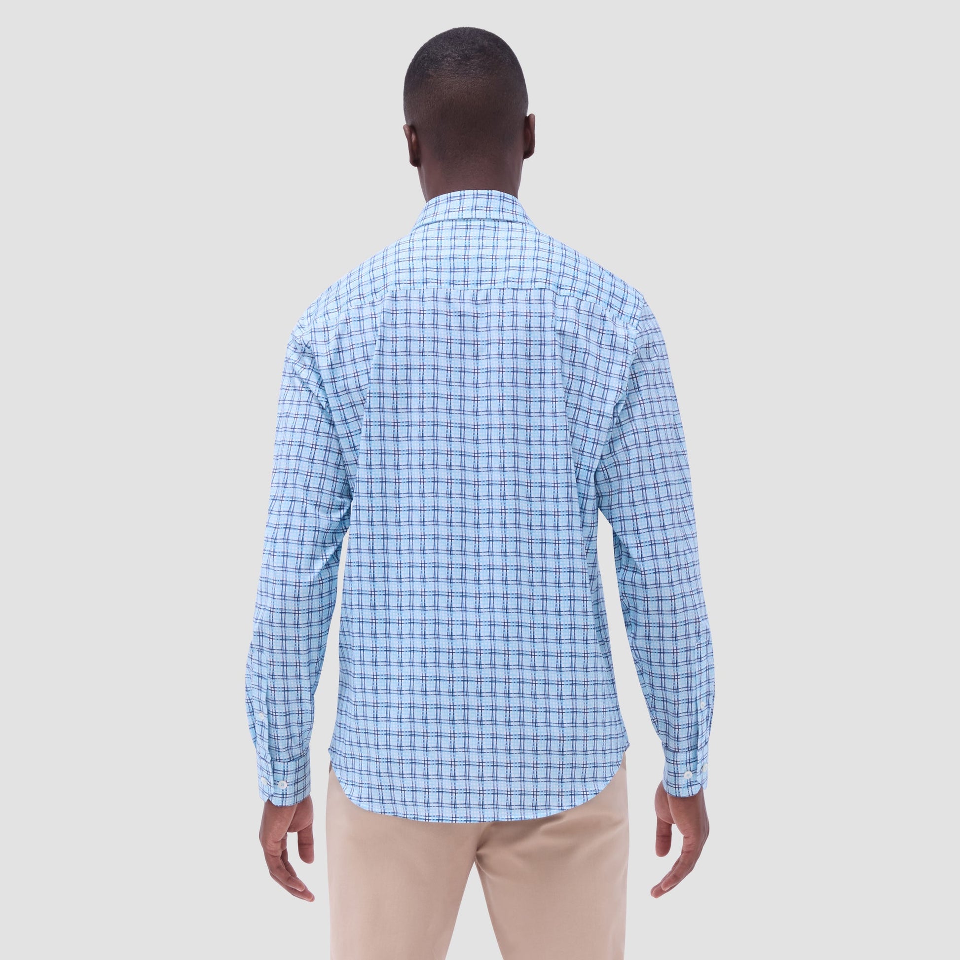 Bugatchi James Windowpane OoohCotton® Shirt Ice