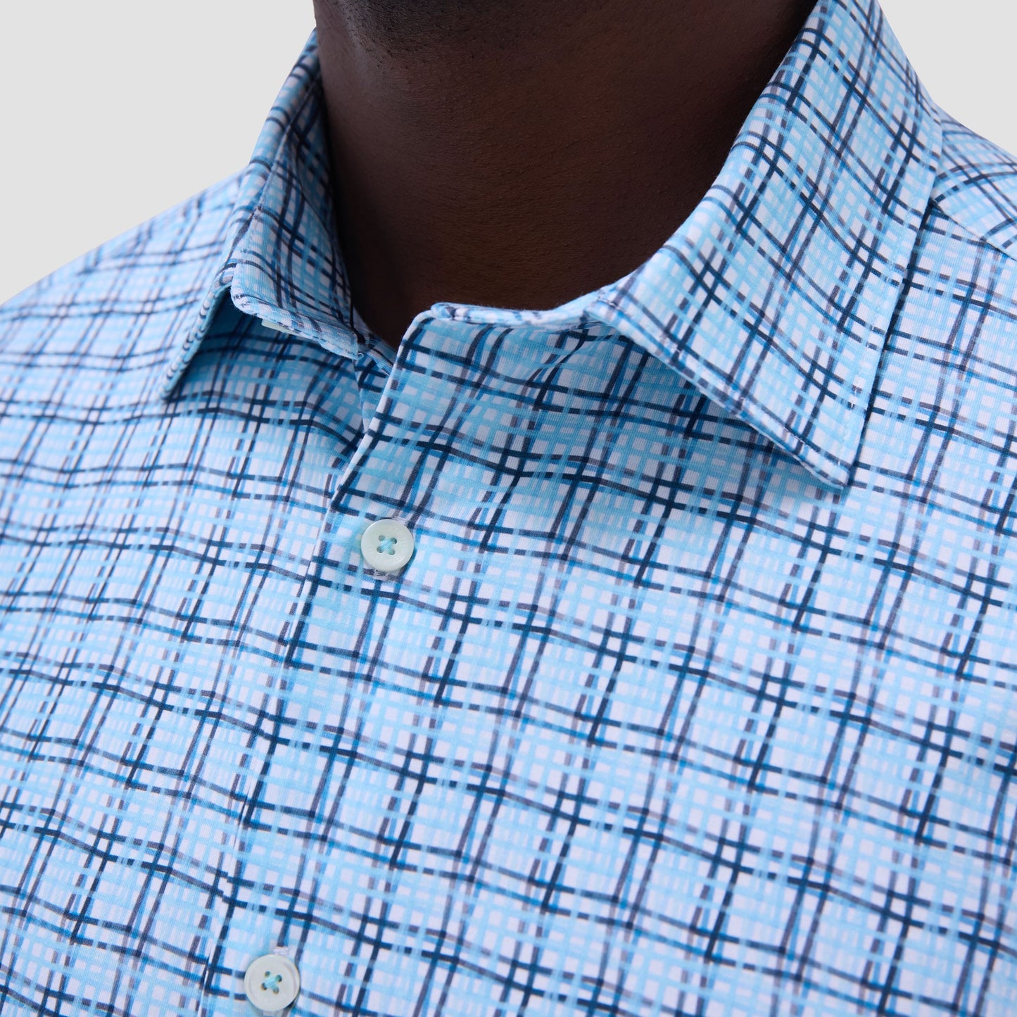 Bugatchi James Windowpane OoohCotton® Shirt Ice