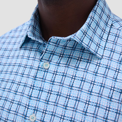 Bugatchi James Windowpane OoohCotton® Shirt Ice