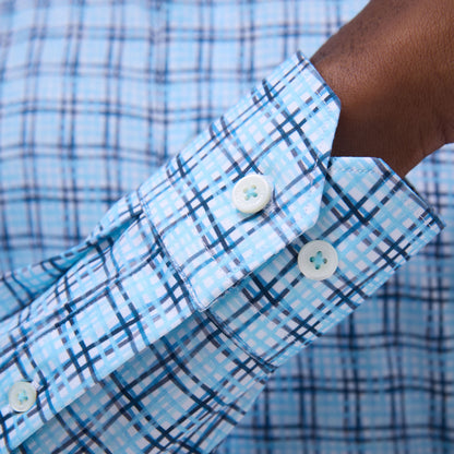Bugatchi James Windowpane OoohCotton® Shirt Ice