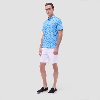 Bugatchi Victor Palm Tree OoohCotton® Polo Shirt Classic Blue