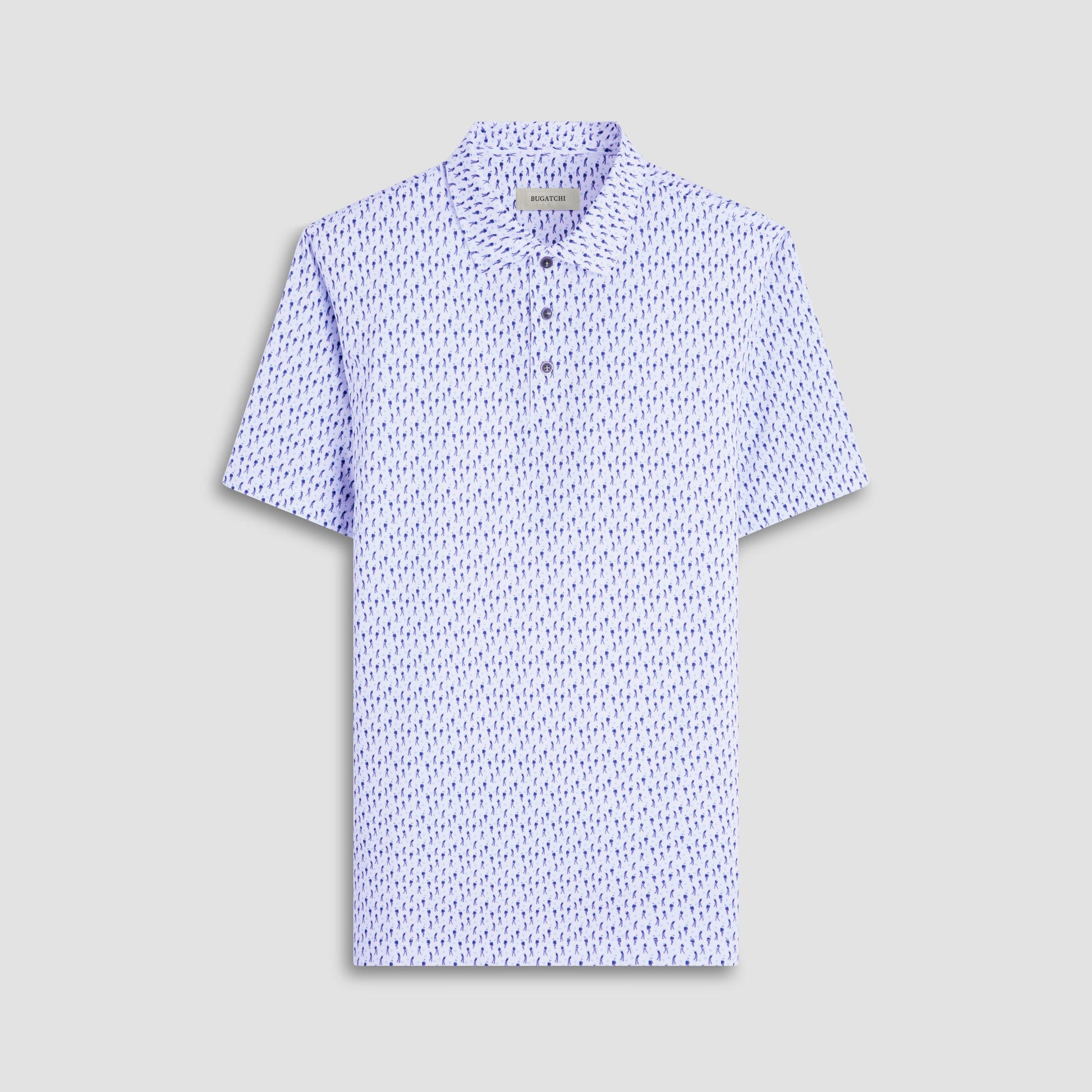 Bugatchi Victor Golfer OoohCotton® Polo Shirt Ice