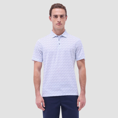 Bugatchi Victor Golfer OoohCotton® Polo Shirt Ice