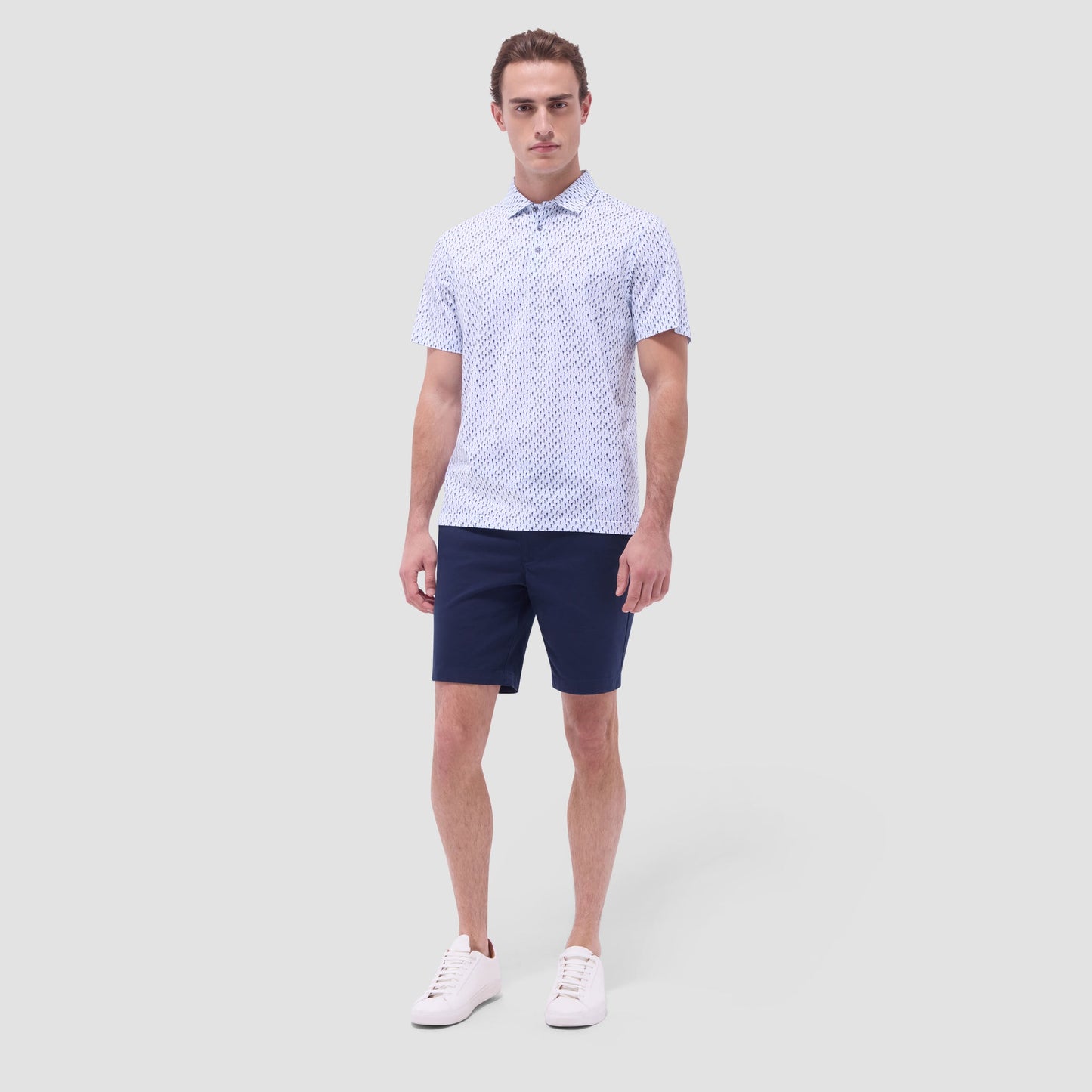 Bugatchi Victor Golfer OoohCotton® Polo Shirt Ice