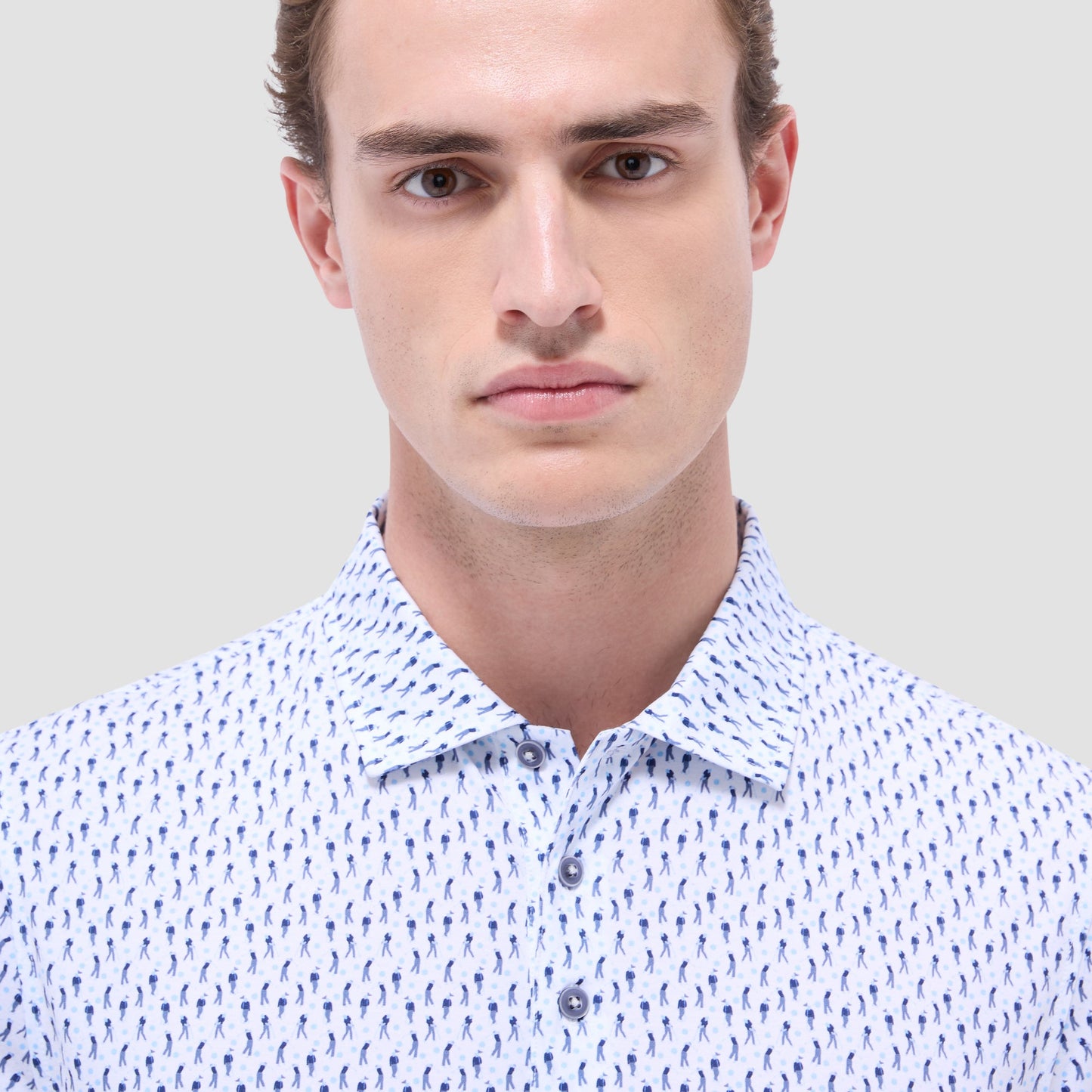 Bugatchi Victor Golfer OoohCotton® Polo Shirt Ice