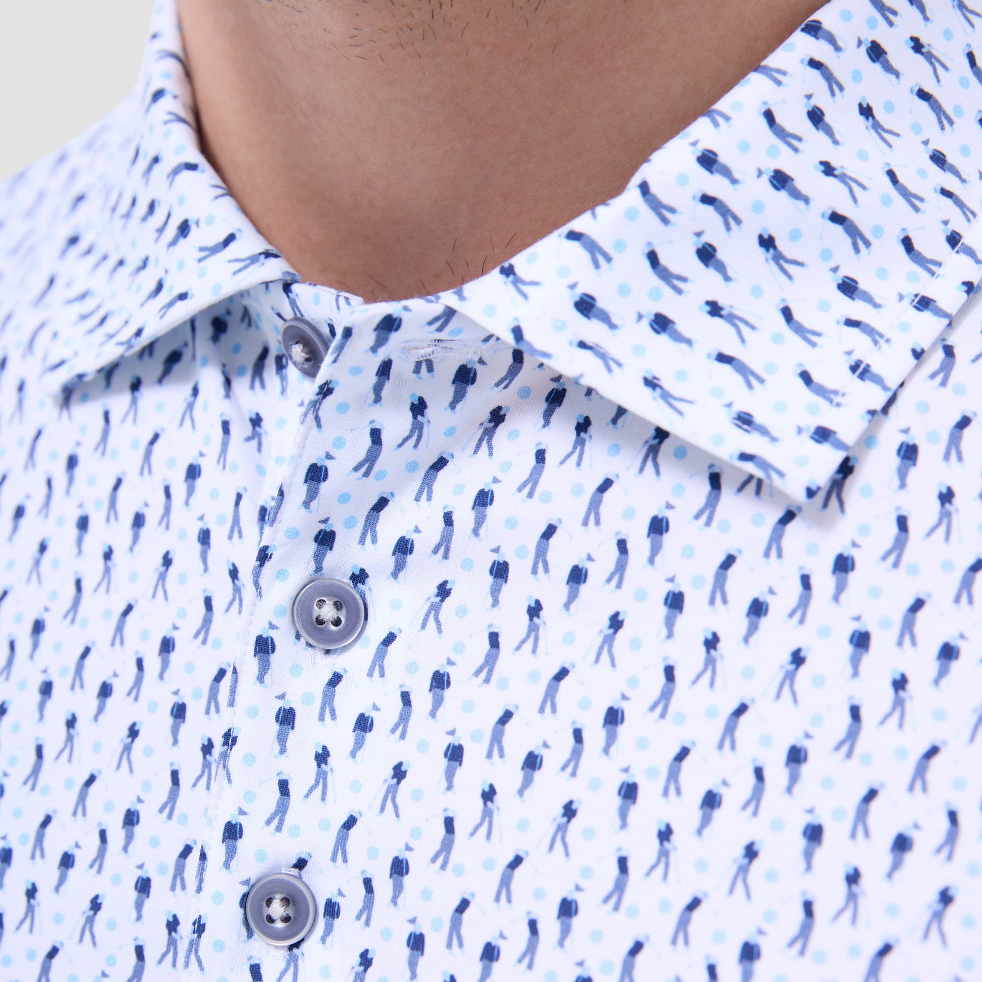 Bugatchi Victor Golfer OoohCotton® Polo Shirt Ice