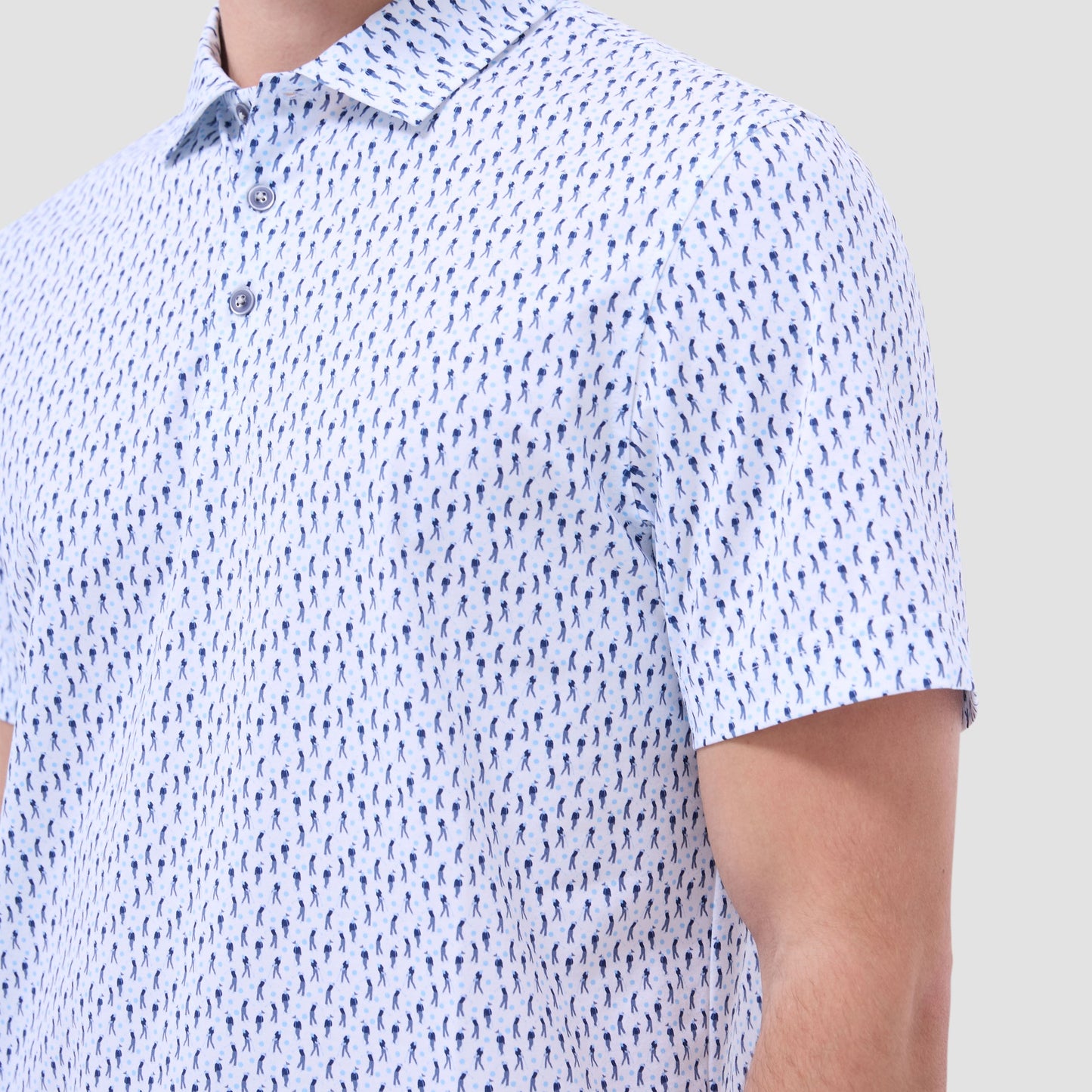 Bugatchi Victor Golfer OoohCotton® Polo Shirt Ice
