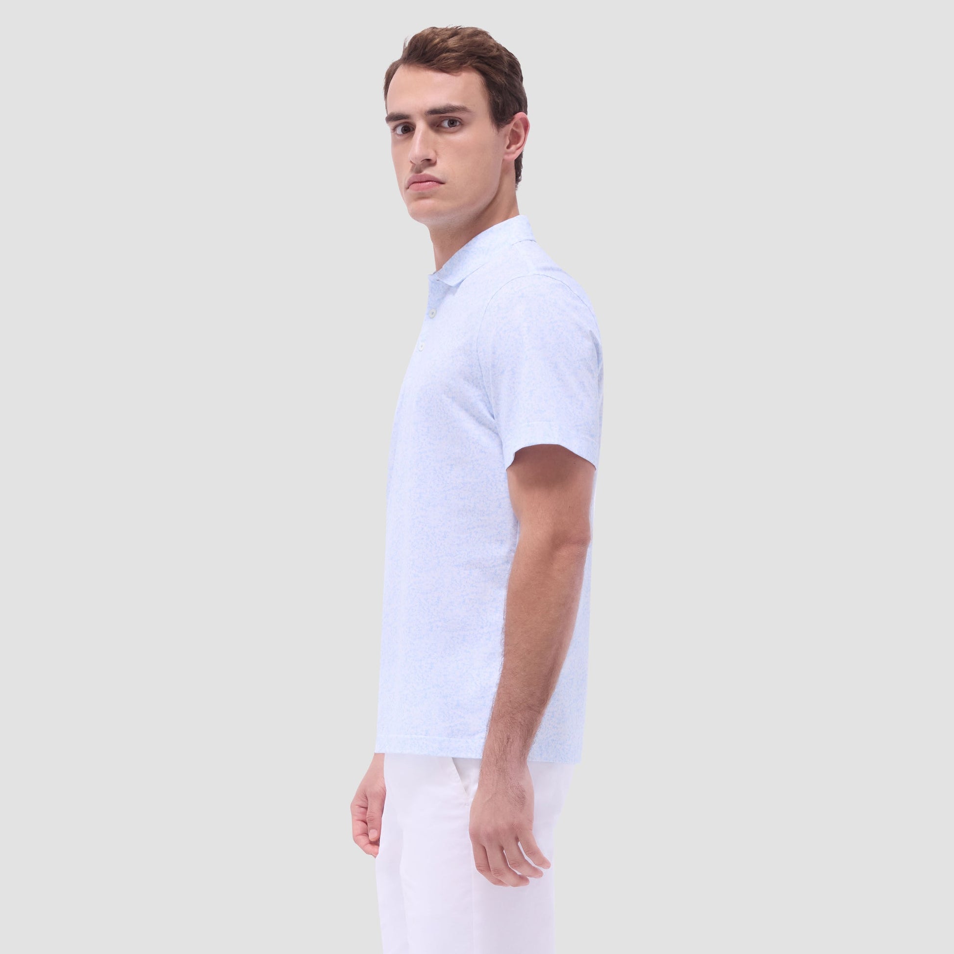 Bugatchi Victor Floral OoohCotton® Polo Shirt Ice