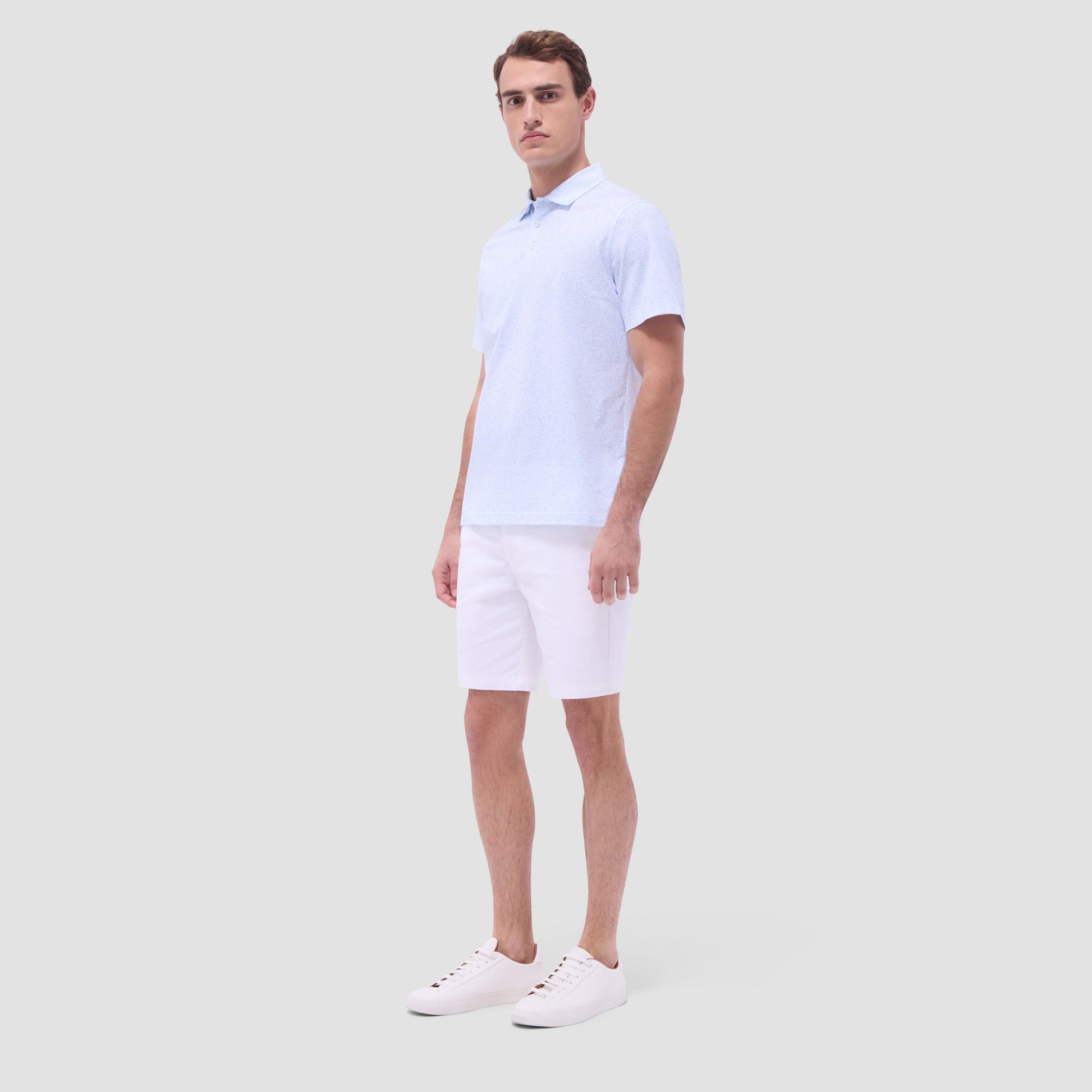 Bugatchi Victor Floral OoohCotton® Polo Shirt Ice