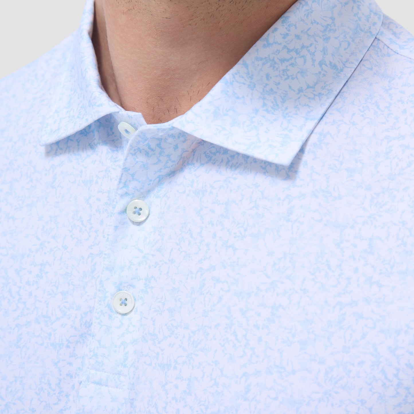 Bugatchi Victor Floral OoohCotton® Polo Shirt Ice