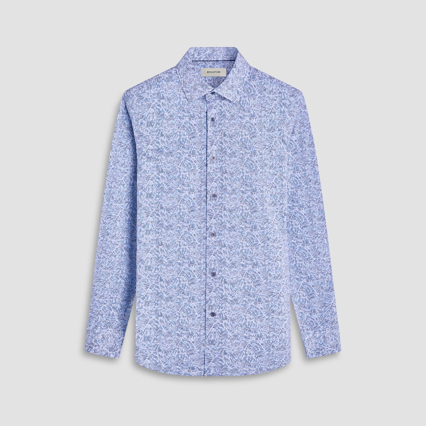 Bugatchi James Striped Abstract OoohCotton® Shirt Classic Blue