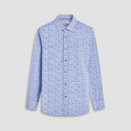 Bugatchi James Striped Abstract OoohCotton® Shirt Classic Blue