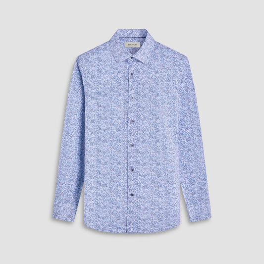 Bugatchi James Striped Abstract OoohCotton® Shirt Classic Blue