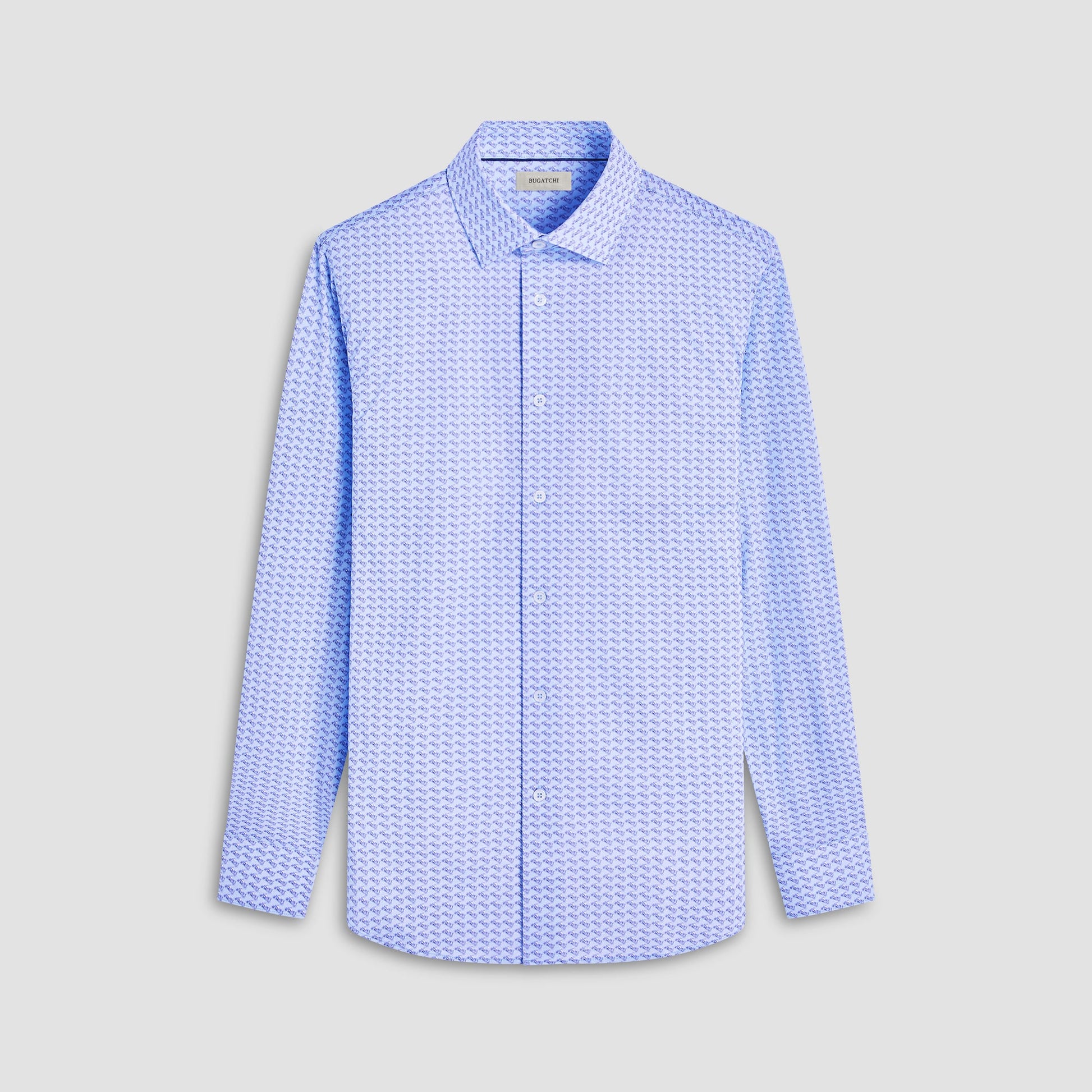 Bugatchi James Motorcycle OoohCotton® Shirt Air Blue