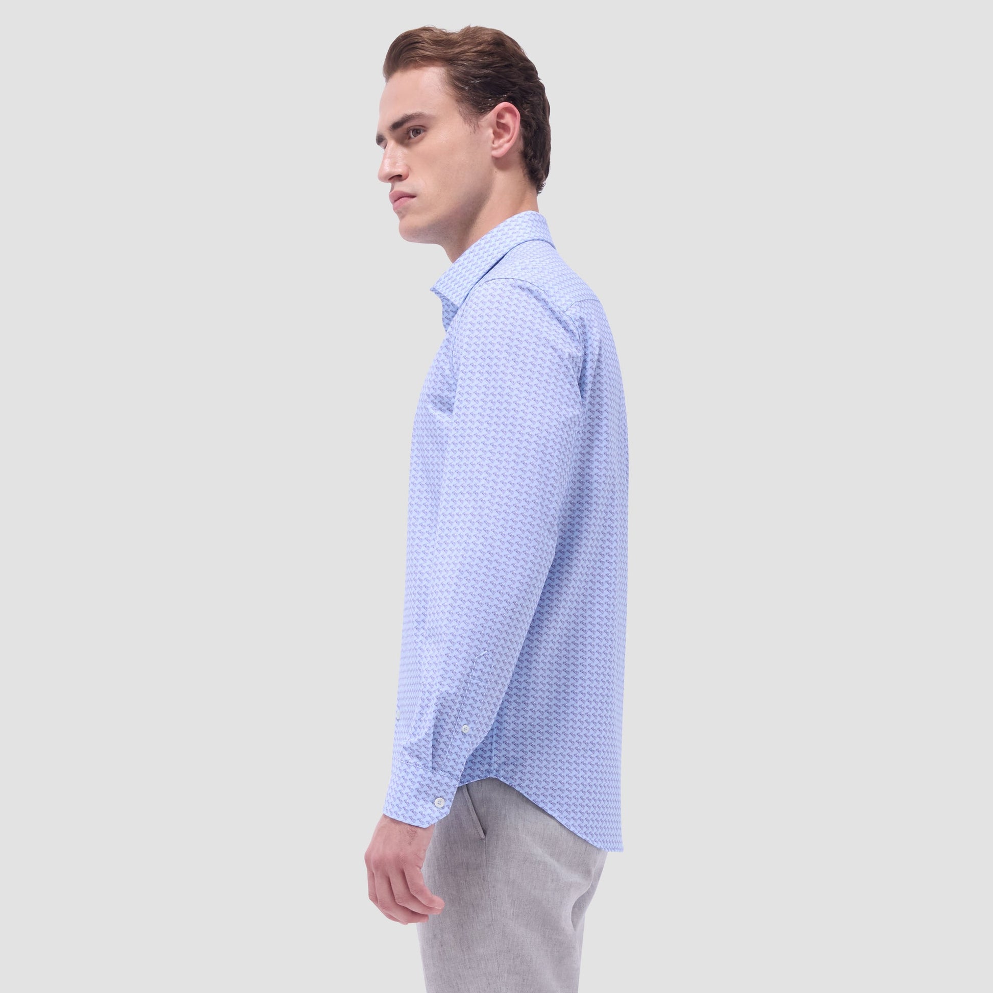 Bugatchi James Motorcycle OoohCotton® Shirt Air Blue
