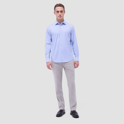 Bugatchi James Motorcycle OoohCotton® Shirt Air Blue