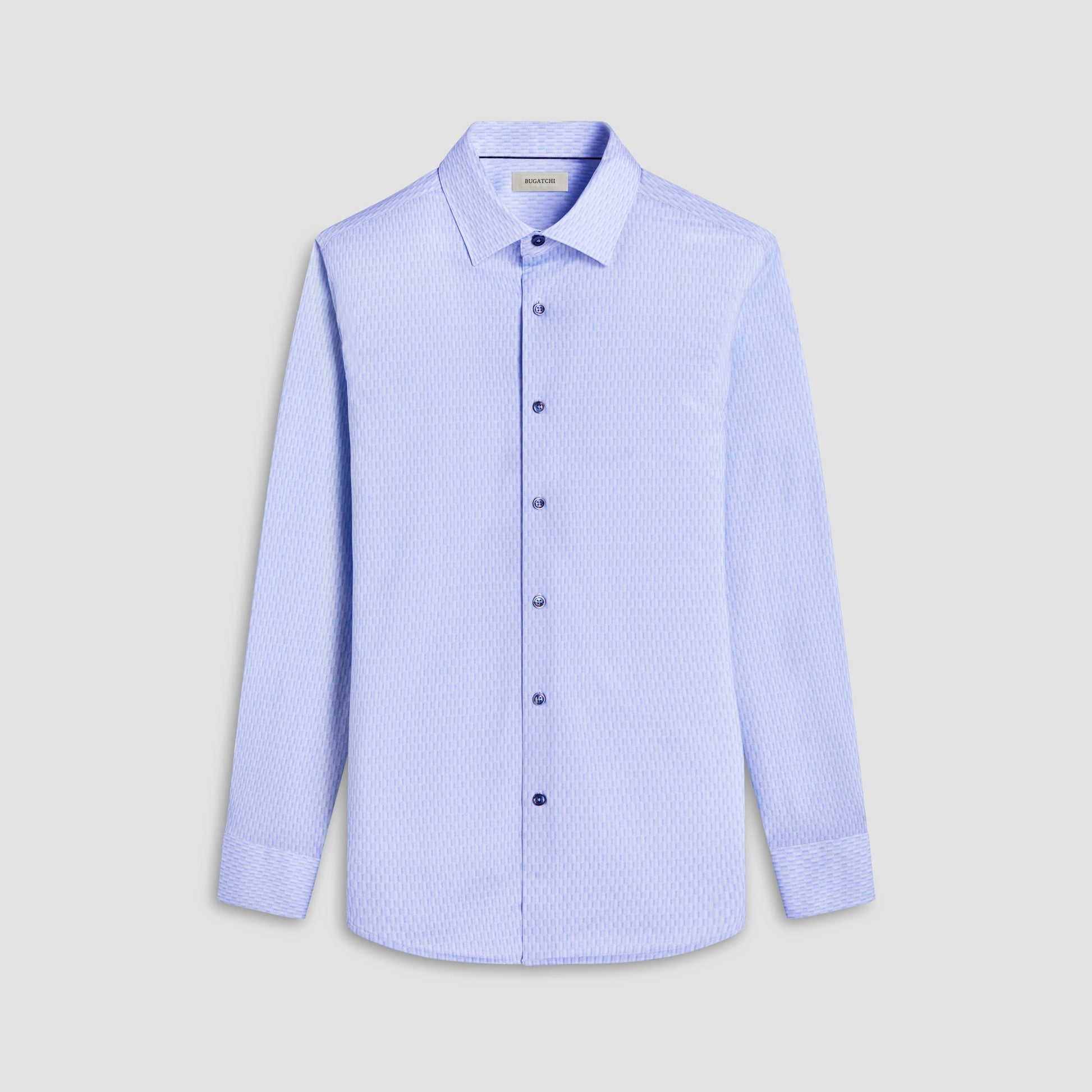 Bugatchi James Honeycomb OoohCotton® Shirt Air Blue