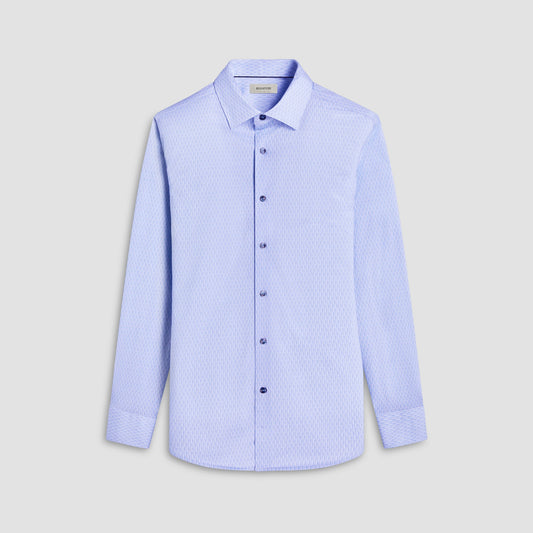 Bugatchi James Honeycomb OoohCotton® Shirt Air Blue