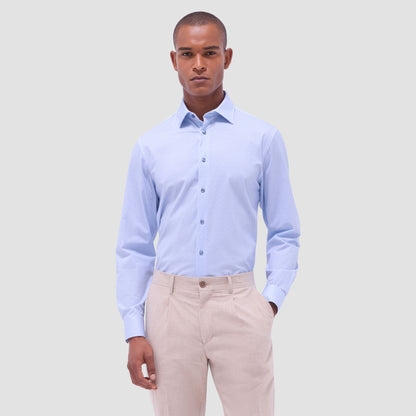 Bugatchi James Honeycomb OoohCotton® Shirt Air Blue
