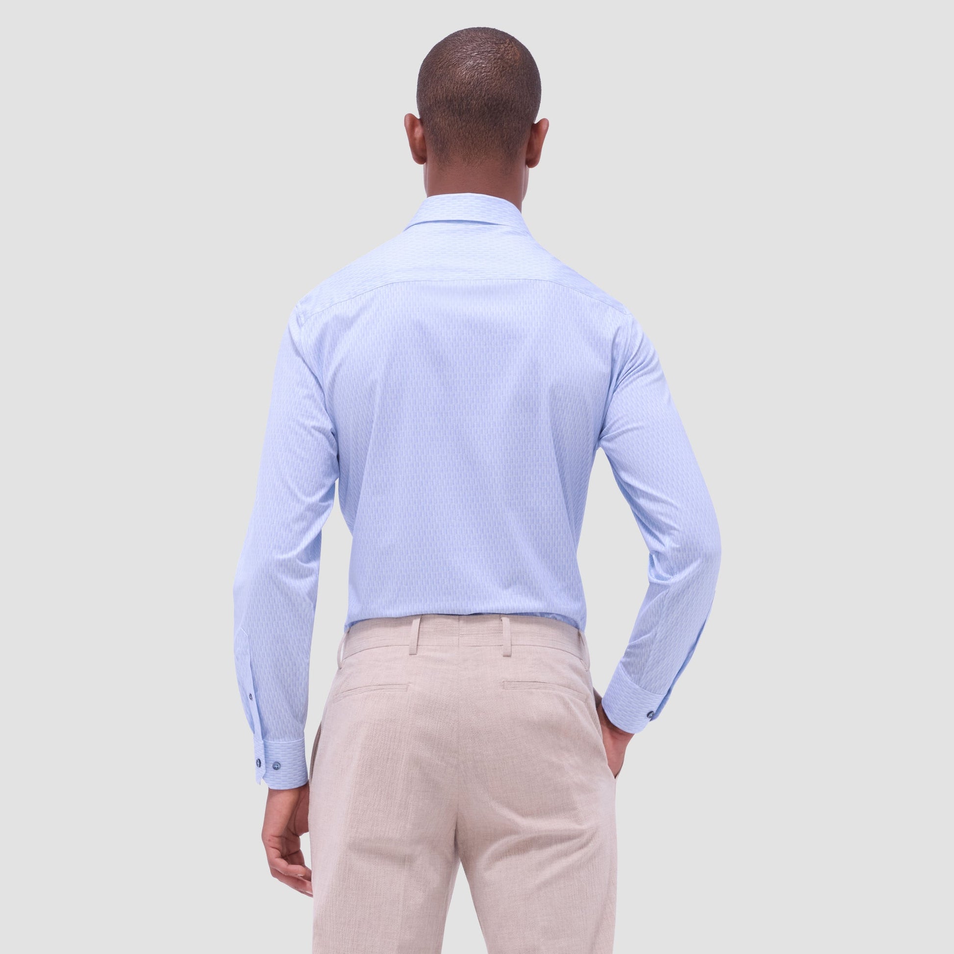 Bugatchi James Honeycomb OoohCotton® Shirt Air Blue