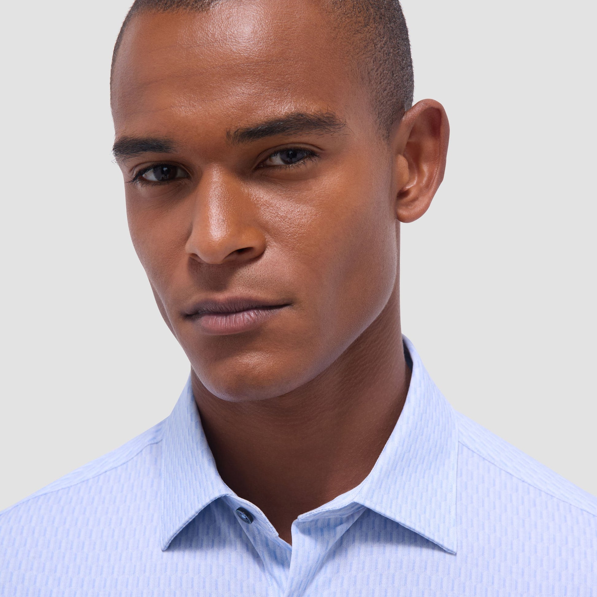 Bugatchi James Honeycomb OoohCotton® Shirt Air Blue