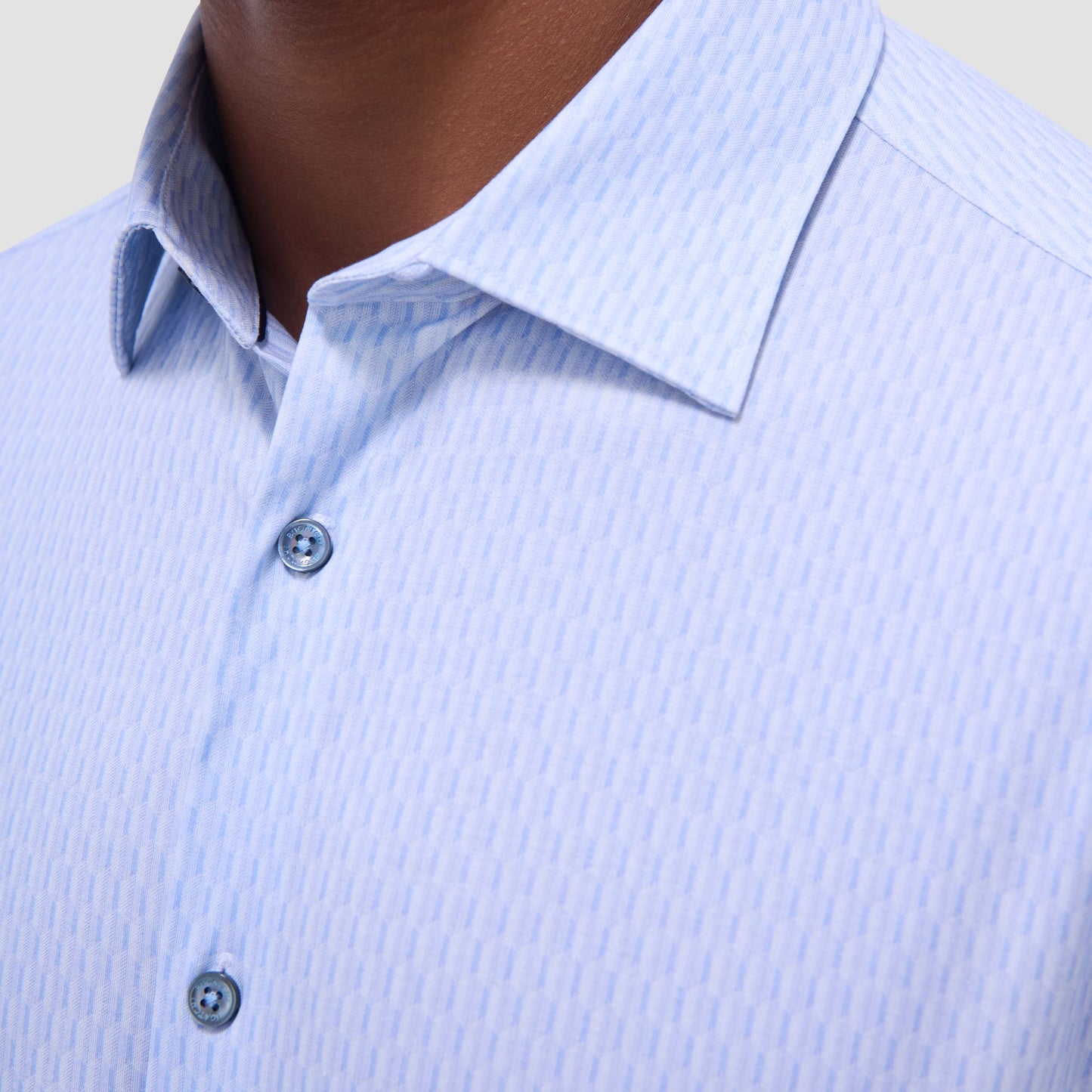 Bugatchi James Honeycomb OoohCotton® Shirt Air Blue