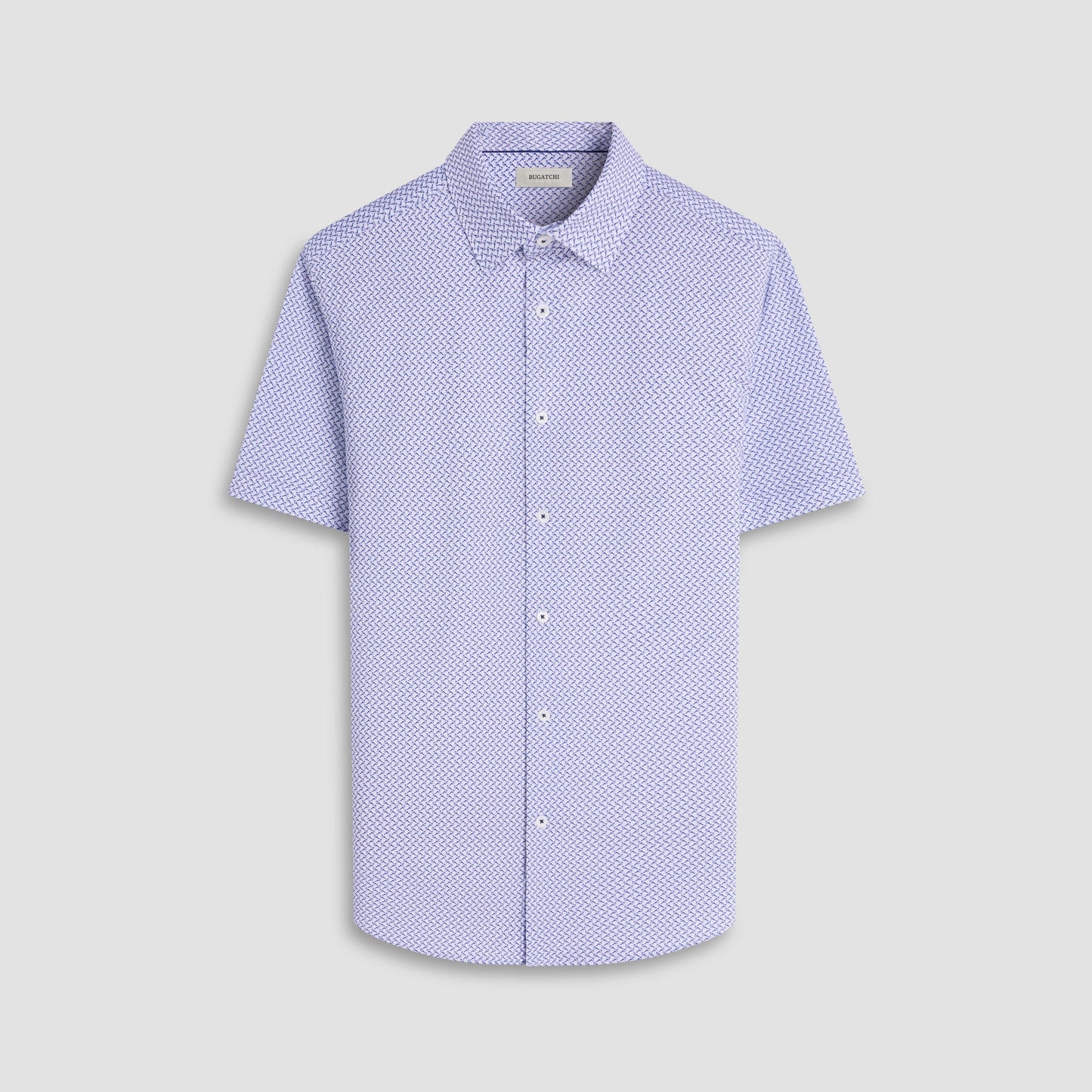 Bugatchi Miles Bird Print OoohCotton® Short-Sleeve Shirt Peacock