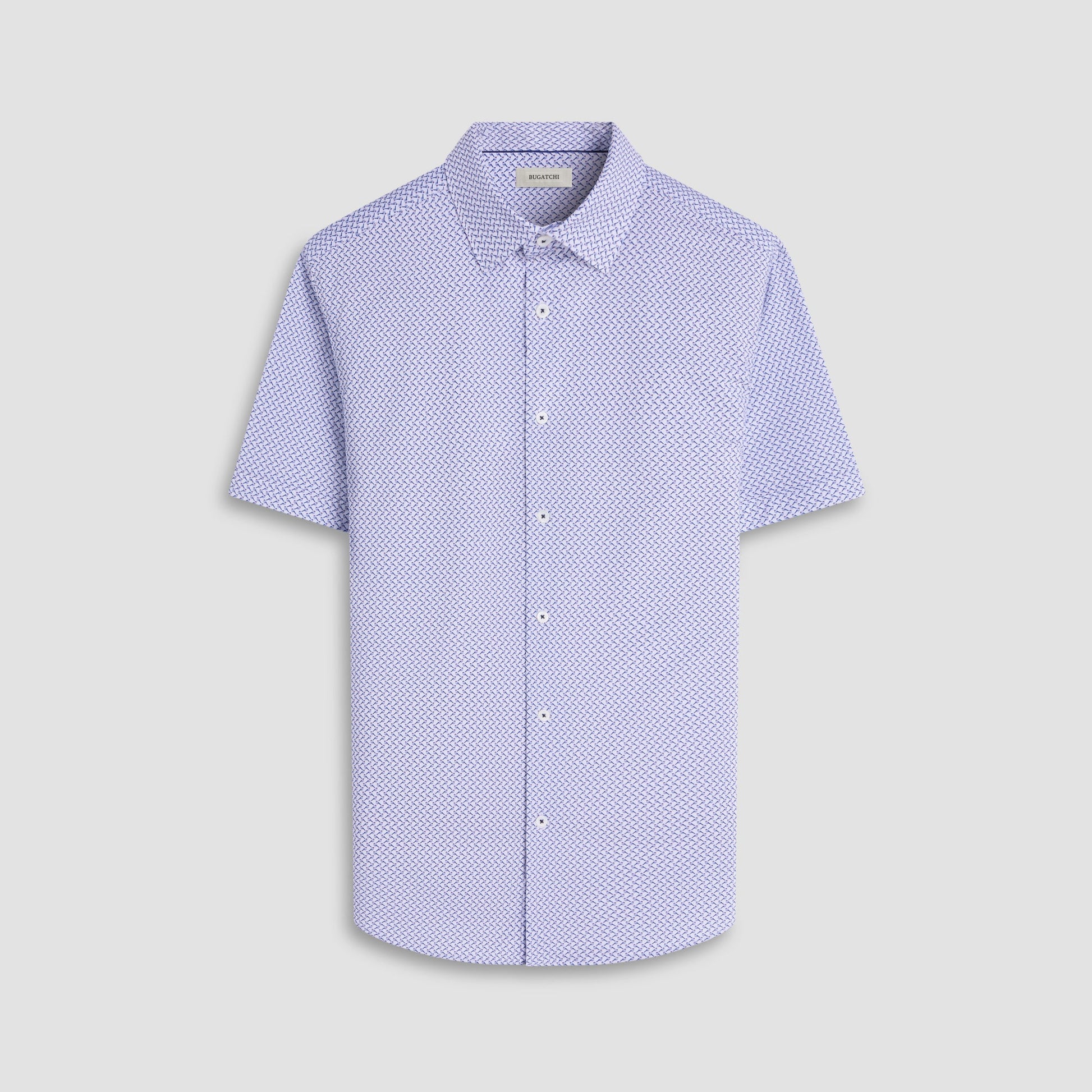 Bugatchi Miles Bird Print OoohCotton® Short-Sleeve Shirt Peacock