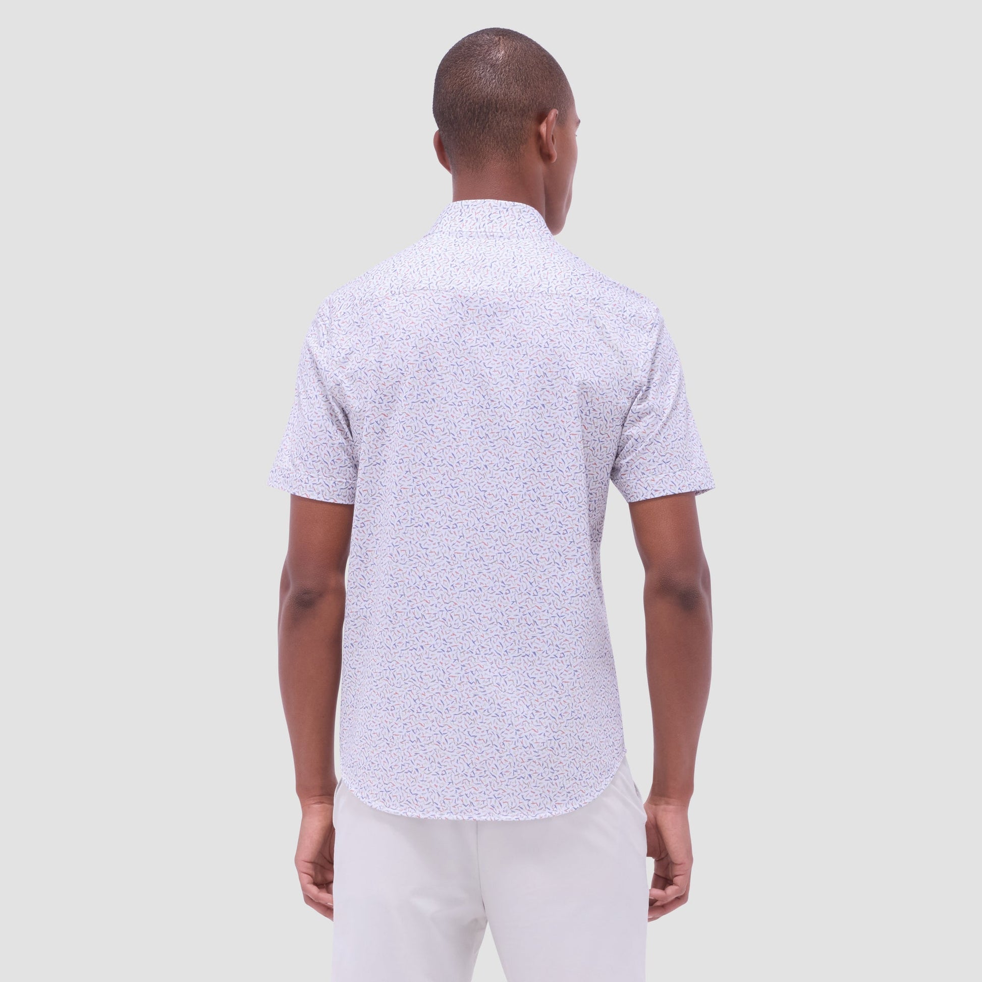 Bugatchi Miles Abstract OoohCotton® Short-Sleeve Shirt Pistachio