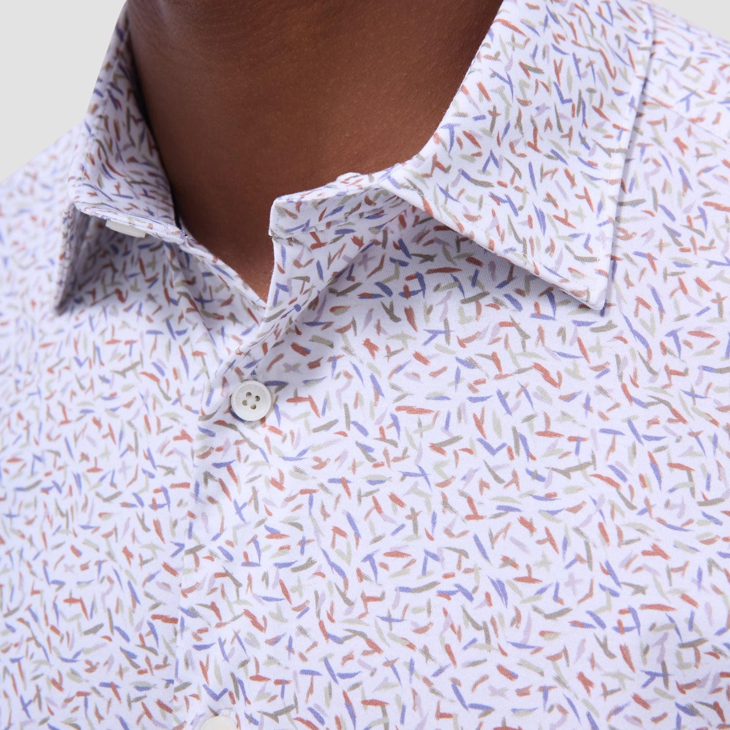 Bugatchi Miles Abstract OoohCotton® Short-Sleeve Shirt Pistachio