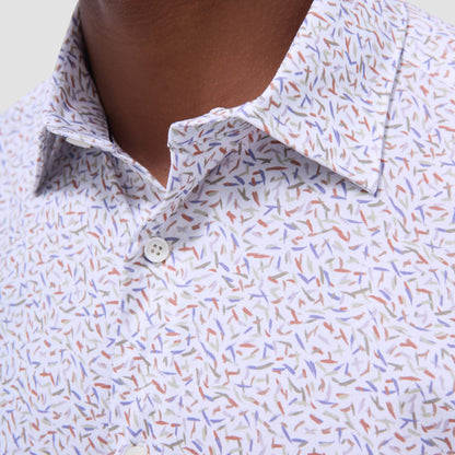 Bugatchi Miles Abstract OoohCotton® Short-Sleeve Shirt Pistachio