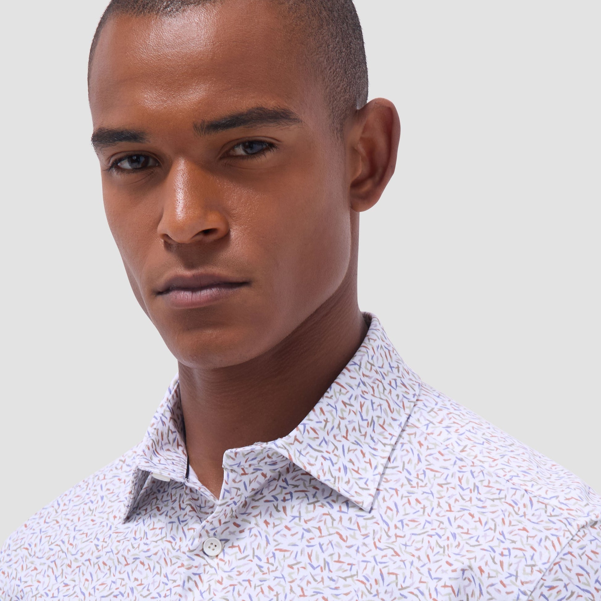 Bugatchi Miles Abstract OoohCotton® Short-Sleeve Shirt Pistachio