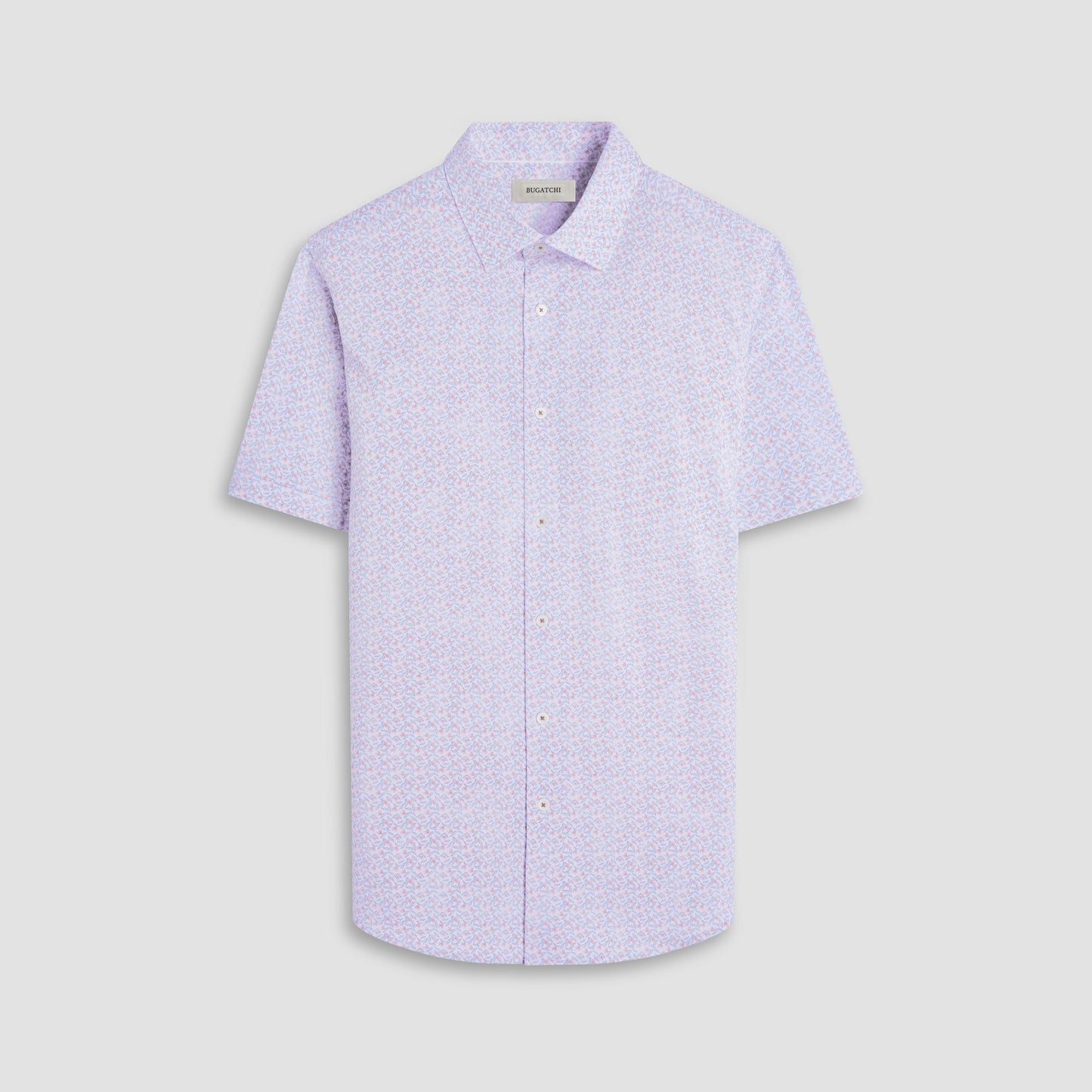 Bugatchi Miles Floral OoohCotton® Short-Sleeve Shirt Jaffa