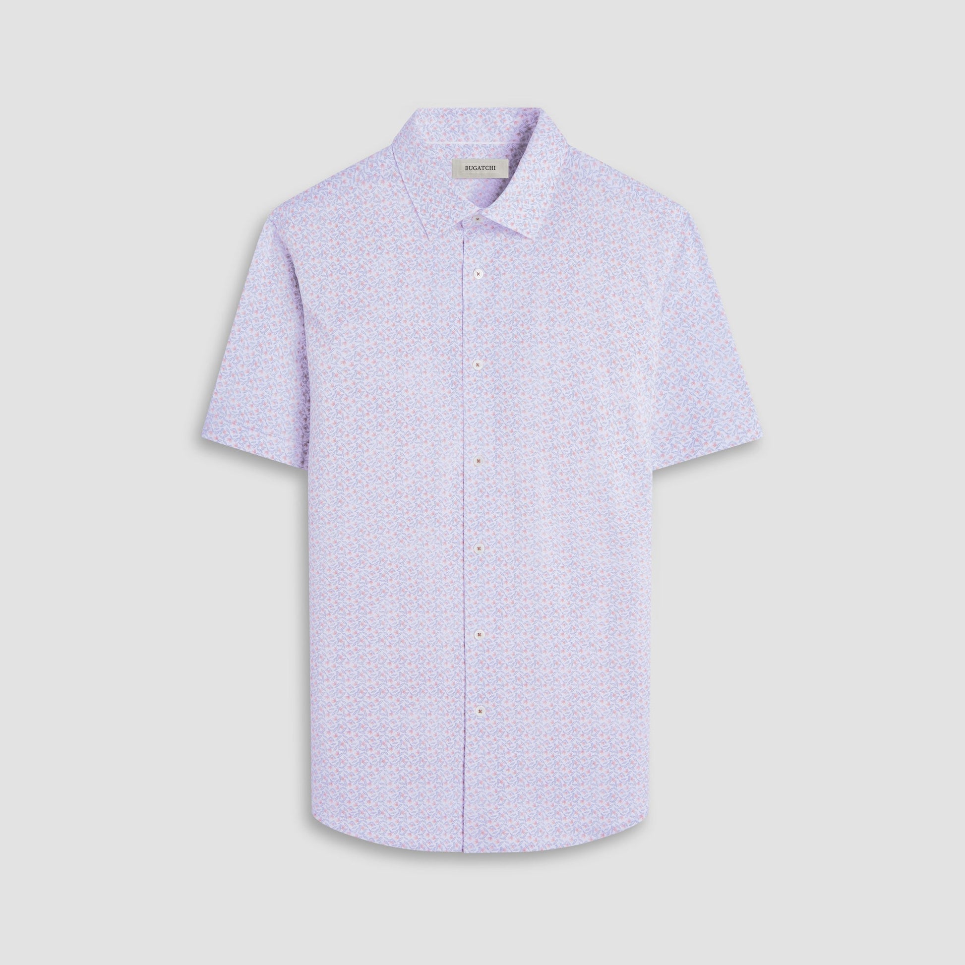 Bugatchi Miles Floral OoohCotton® Short-Sleeve Shirt Jaffa