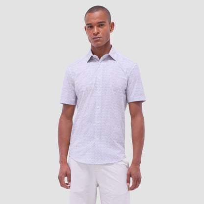 Bugatchi Miles Floral OoohCotton® Short-Sleeve Shirt Jaffa