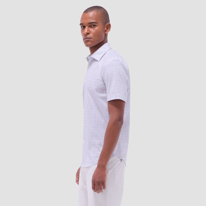 Bugatchi Miles Floral OoohCotton® Short-Sleeve Shirt Jaffa