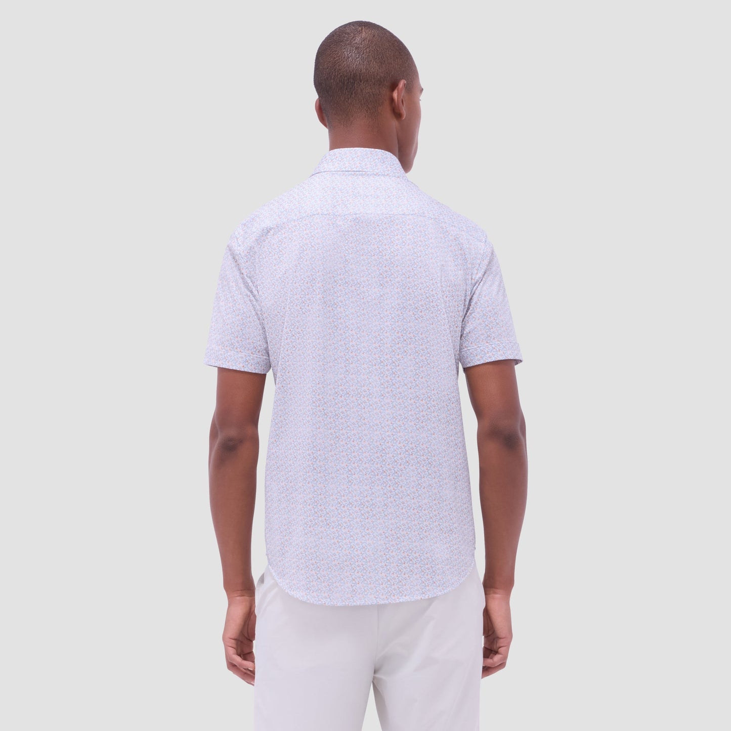 Bugatchi Miles Floral OoohCotton® Short-Sleeve Shirt Jaffa