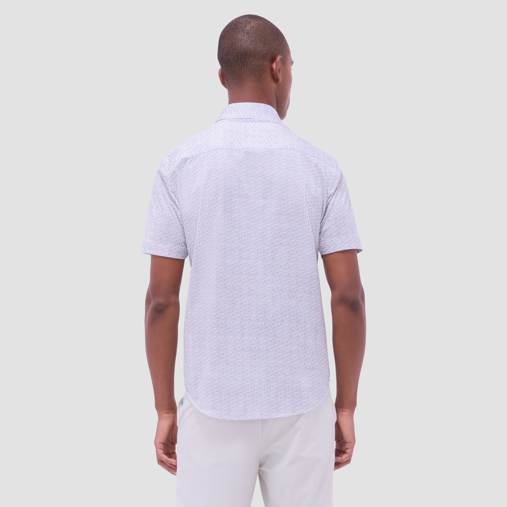 Bugatchi Miles Floral OoohCotton® Short-Sleeve Shirt Jaffa