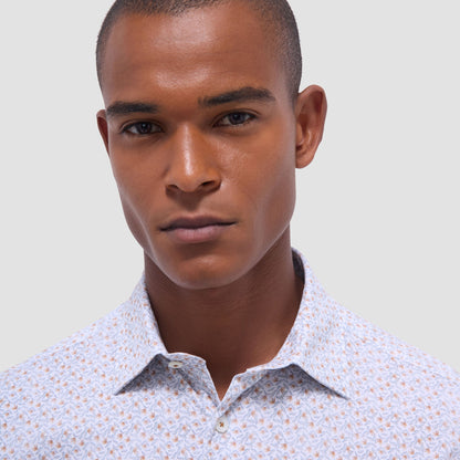 Bugatchi Miles Floral OoohCotton® Short-Sleeve Shirt Jaffa