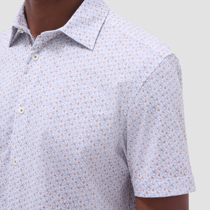 Bugatchi Miles Floral OoohCotton® Short-Sleeve Shirt Jaffa