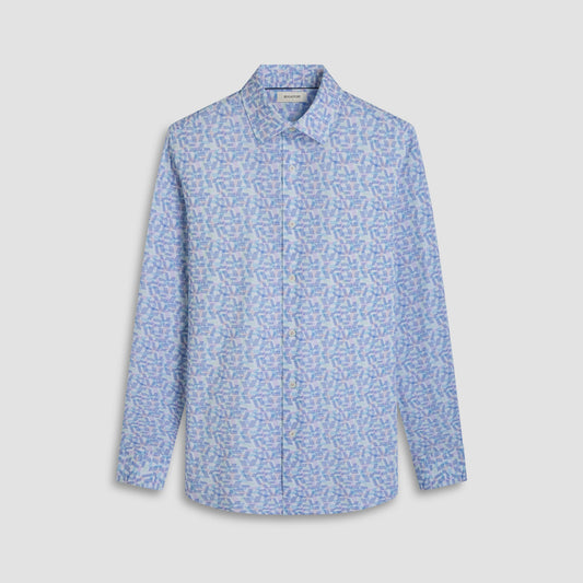 Bugatchi James Geometric OoohCotton® Shirt Pink