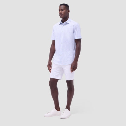Bugatchi Miles Cocktail OoohCotton® Short-Sleeve Shirt Air Blue