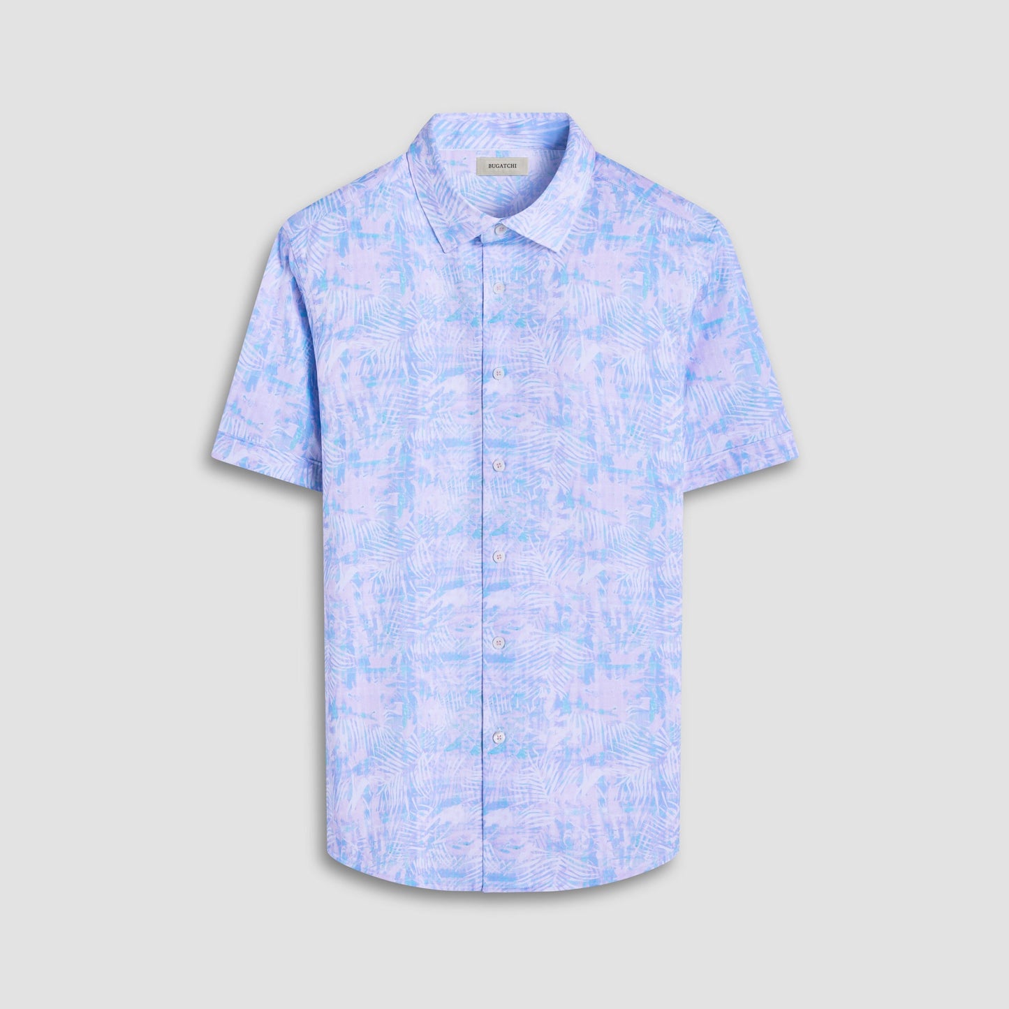 Bugatchi Miles Floral OoohCotton® Short-Sleeve Shirt Pink
