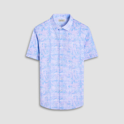 Bugatchi Miles Floral OoohCotton® Short-Sleeve Shirt Pink
